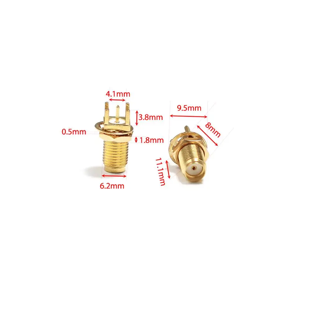 1PC  SMA Connector SMA Female Jack nut RF Coax Connector for PCB Cable Straight Goldplated  NEW wholesale