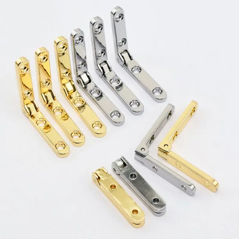 10Pcs/Bag 90 Degree Hinges Zinc Alloy Spring Hinge for Wooden Box Jewellery Case L4MB