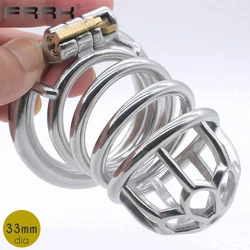 FRRK Comfy Stunning Chastity Cage Metal Male Bondage Device for Men Cock-Lock BDSM Adult 18 Fetish Sex Toys