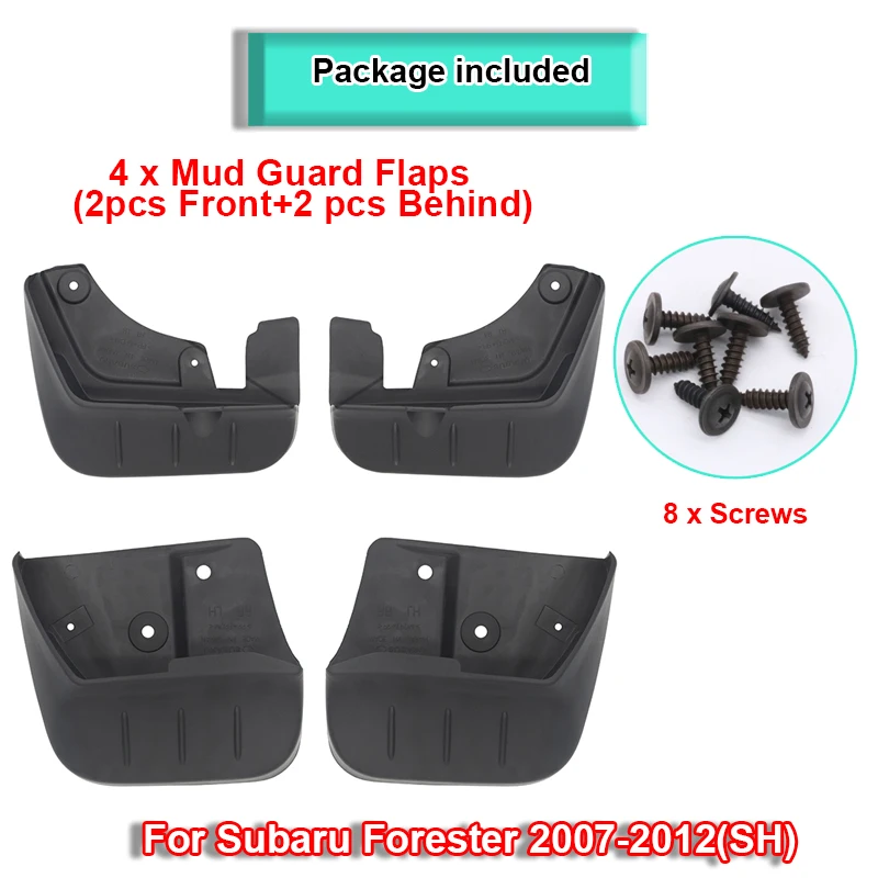 Car Auto Mud Flaps For Subaru Forester 2007-2012 SH 2013-2018 SJ 2019 2020 2021 SK Mudguards Fender Splash Protector Accessories