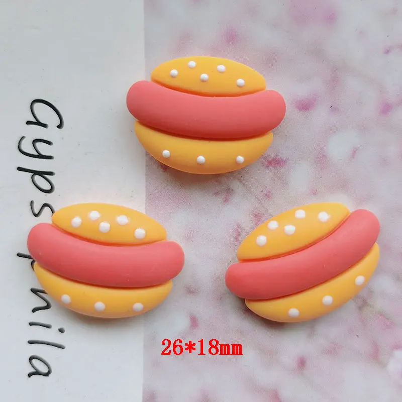 10PCS/lot DIY Resin Cartoon Simulation food  resin milk hamburger cake Drink Resin accessories for Kids hair clip cover