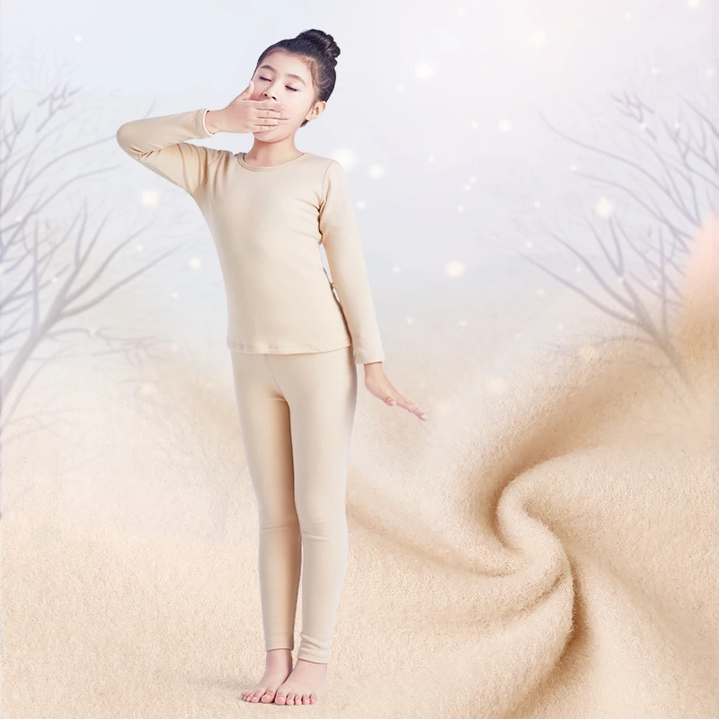 Autumn Winter Kids Thermal Underwear Set Fleece Thick Warm Dance Girls Long Johns Children Underwear 2-16 Years Kids Clothes Set