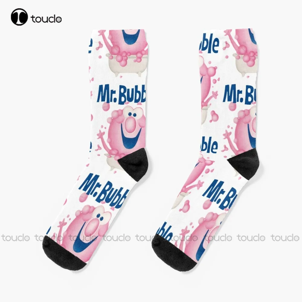 Mr. Bubble - Makes Bath Time Fun Socks Long Black Socks Unisex Adult Teen Youth Socks Personalized Custom 360° Digital Print