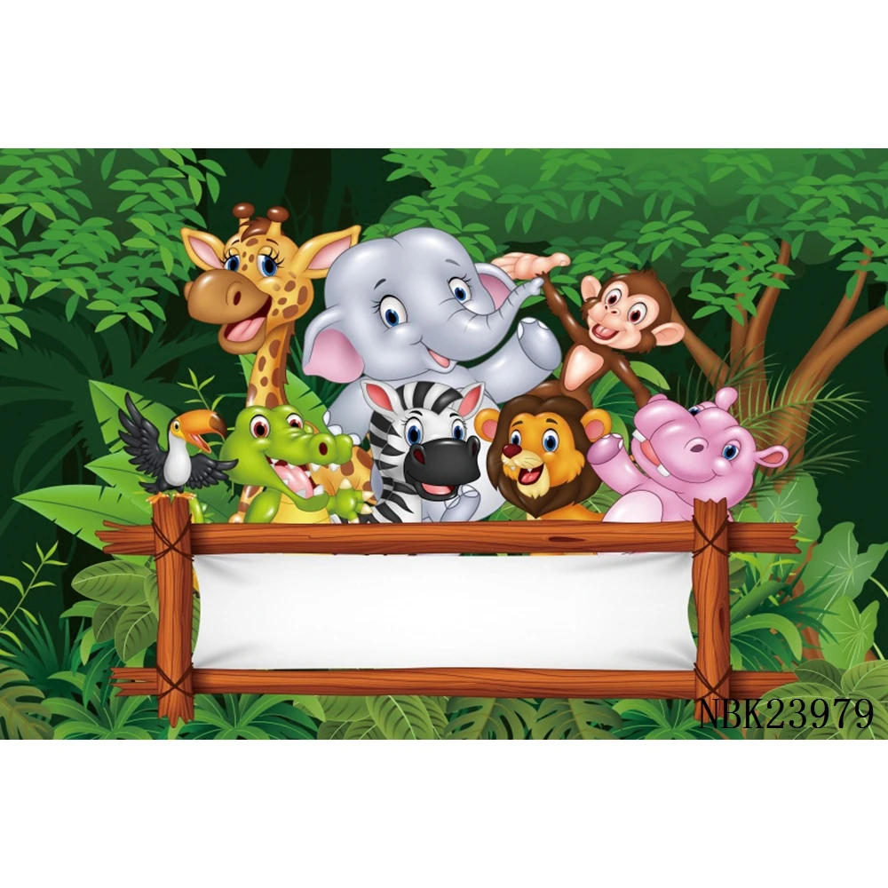 Yeele-خلفية حفلة عيد ميلاد للأطفال ، خلفية كرتونية على شكل حيوانات برية ، للتصوير الفوتوغرافي ، والمكالمات ، واستوديو الصور