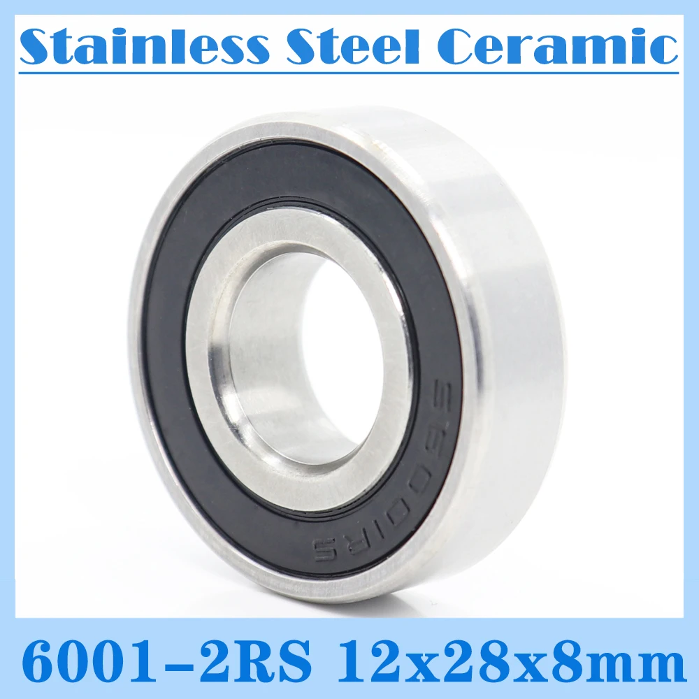 6001 Bearings 12*28*8 mm ( 1 PC ) Bicycle Hub Wheel Hybrid 440C Stainless Steel Rings With Si3N4 Ceramic Balls Bearing S6001