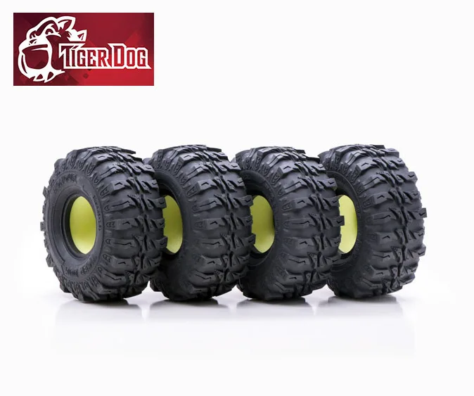 TigerDog 1,9 Zoll ultraweicher Simulations-Kletterreifen passend für 1:10 RC Kettenfahrzeug Trx-4 scx10 90046 D90 D110 rc4wd