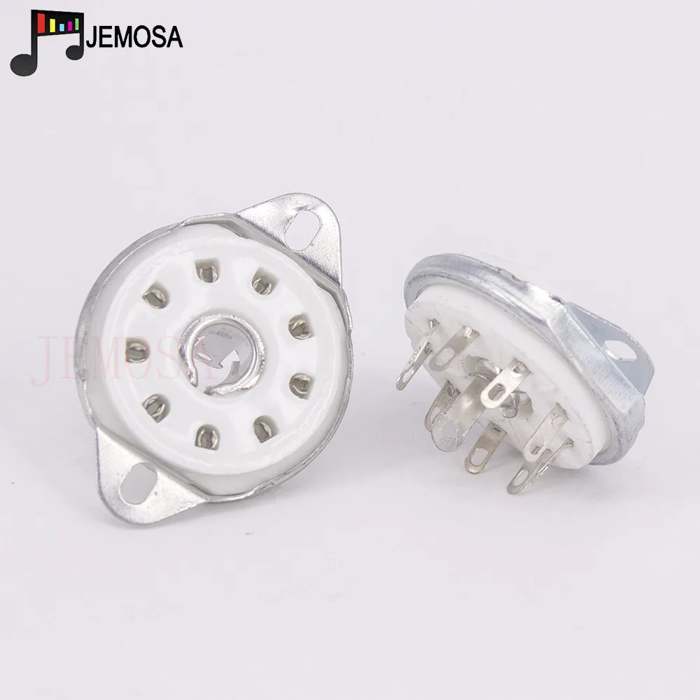 Enchufe de tubo de cerámica de 9 pines, GZC9-L de tubo grande de 9 pines para EFF51, QE04, EF55, EF50, EC52, TT12, amplificador de tubo de vacío de Audio DIY, 1 ud.