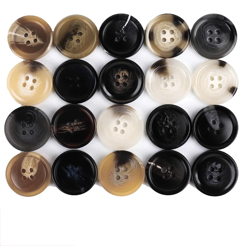 New 20pcs Resin 4 holes Buttons Sewing accessories Size Complete for clothing Decorative Plastic Buttons Handmade DIY