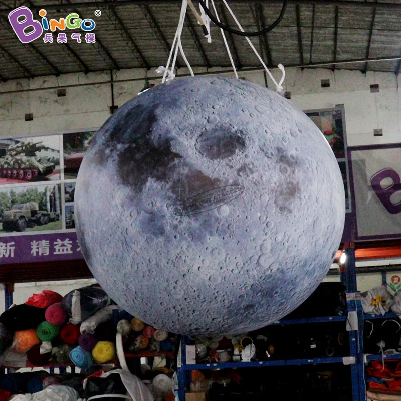 Hanging-dec Inflatable PVC Moon with Lighting for Decoration / Sealed Air-blown Moon Balloon for Sale - Toys