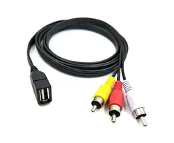 USB do kabel RCA, 3 RCA do kabla USB, AV do USB, USB 2.0 żeńskie do 3 RCA męski wideo/V kamera kabel Adapter do telewizora/Mac/PC 5ft