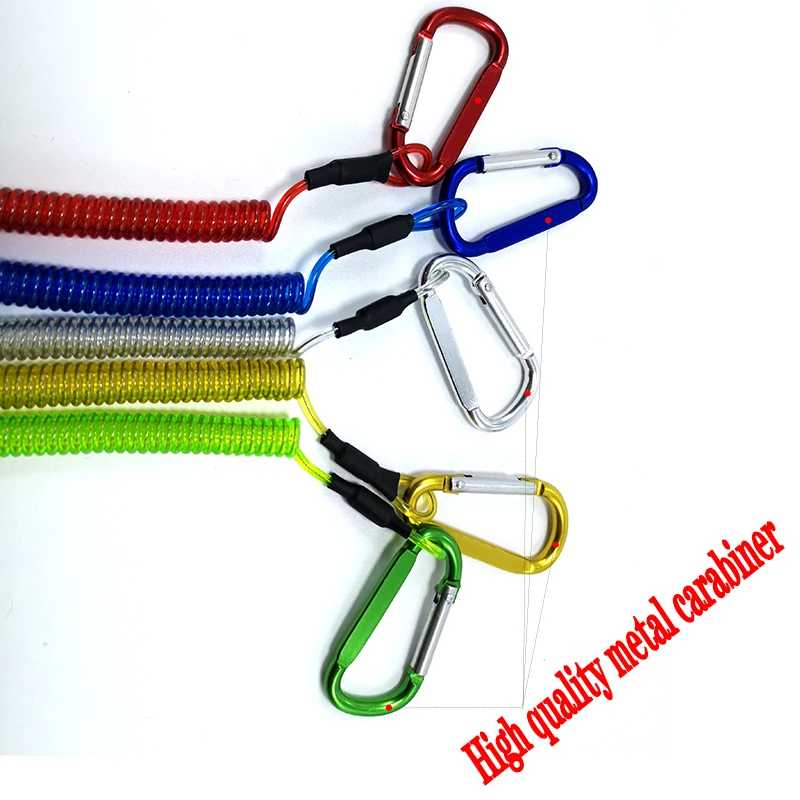 Carabiner Anti-Lost Rope sub-Plier Control Fish Hang Buckle Rope 6 Color Strong Pull Lanyard