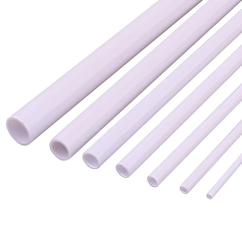 20pcs ABS Round Tube Hollow Circular Plastic Pipe Dia 2mm 5/6/8/10mm for DIY Model Toys Handmade Buidling Parts L 500mm