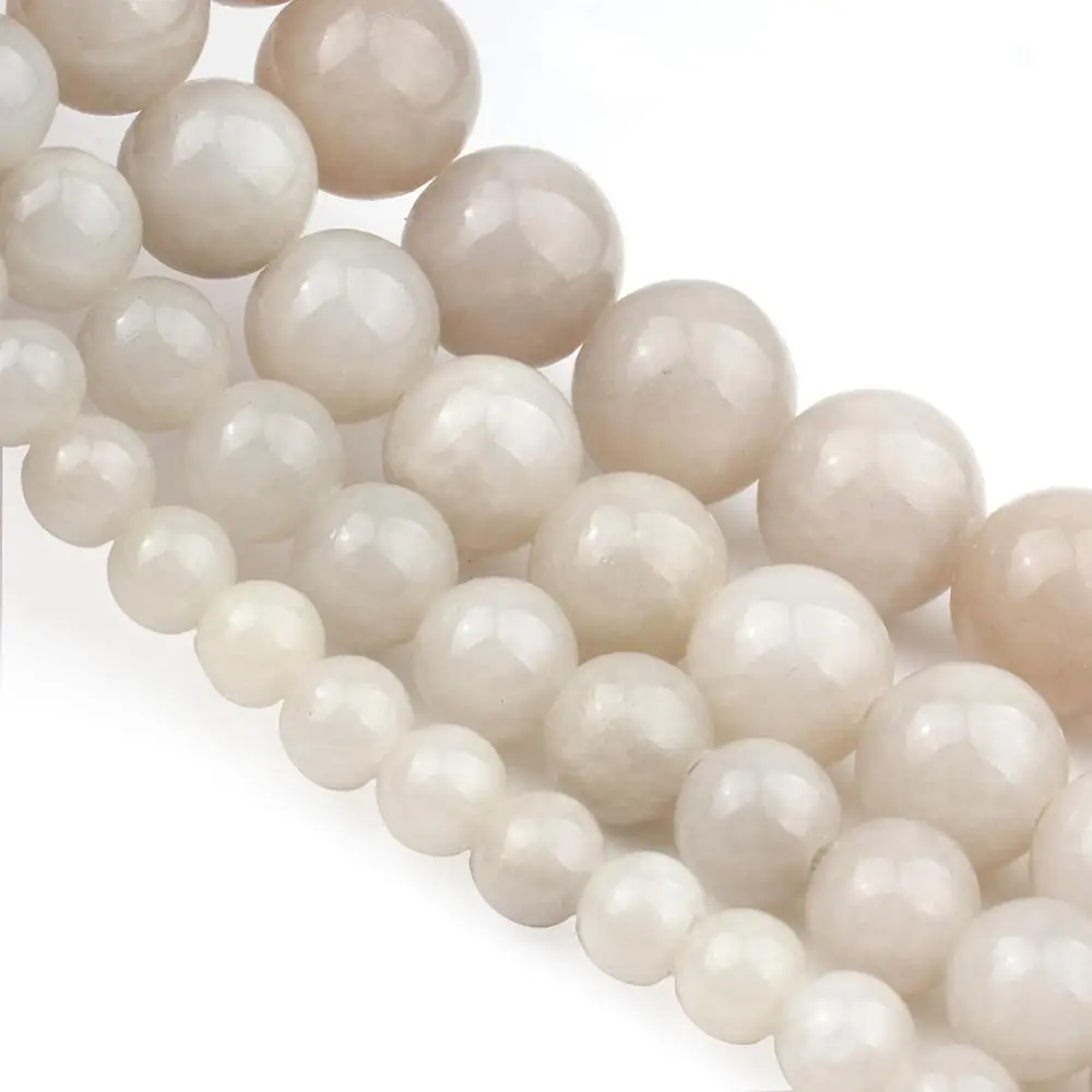 6/8/10/12mm Gray  Jades Stone Beads Round Loose Beads For Accessories Jewellery Making DIY Bracelet 15\'\'/Strand