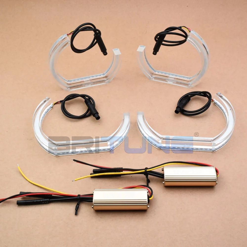 LED Angel Eyes Retrofit For BMW X6 E71 E72 X6M Xenon Projector Headlight Turn Signal Switchback Light Rings DTM Halo Accessories