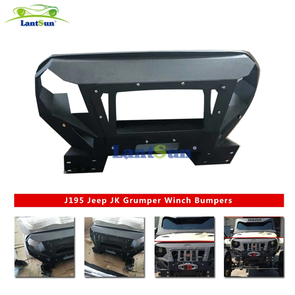 J195 Armor Car Front Bumper for Jeep for Wrangler JK 2007-2017 LANTSUN