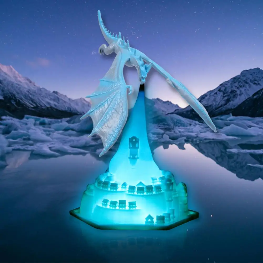 3D Print LED Fire Dragon Ice Dragon Lamps Castle Night Light Rechargeable Soft Light Home Decor ночник