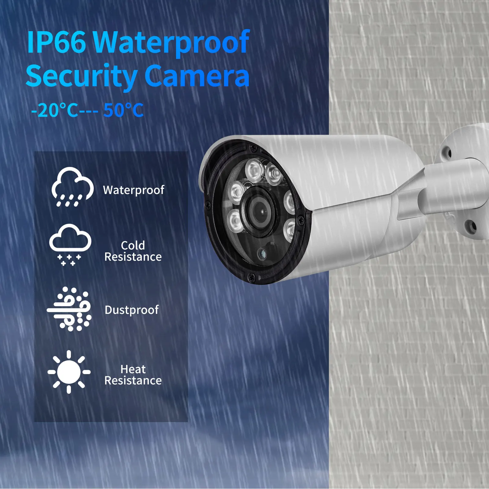 Gadinan HD 8MP POE IP Camera H.265+ Vidio Face Detection Color Night Vision Security Protection Dual Light Source Outdoor Webcam