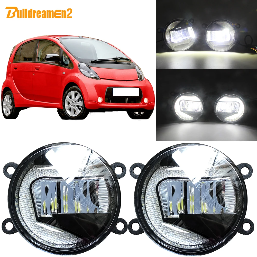 

Buildreamen2 For Peugeot iOn Mitsuoka Like Citroen C-Zero 2009-2018 Car LED Projector Fog Light + Daytime Running Light DRL 12V