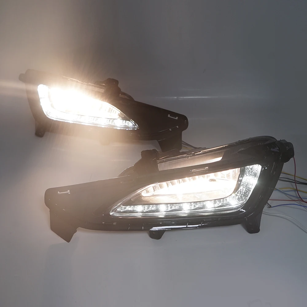 Feux de jour LED pour Hyundai Tucson, phare de voiture, kit de carrosserie, feux de brouillard DRL, 2015, 2016, 2017, 2018, 12V