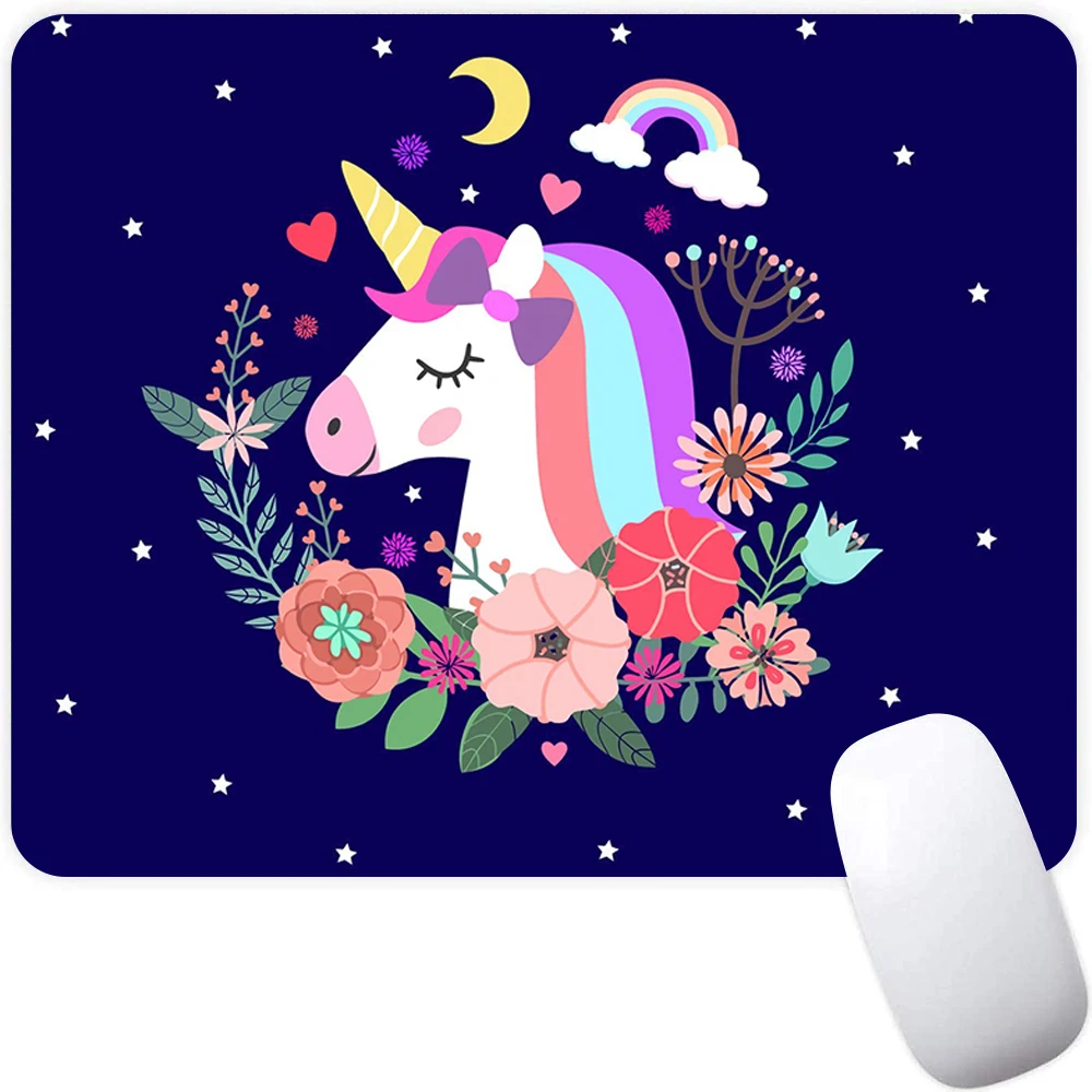 Cartoon Unicorn Small Gaming Mouse Pad Computer Mousepad PC Gamer Mouse Mat Laptop Mausepad Mouse Carpet Keyboard Mat Desk Pad