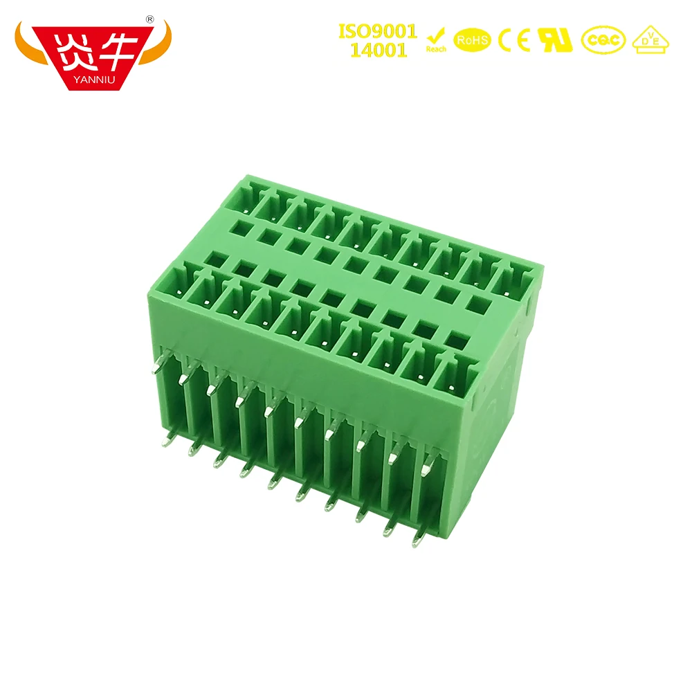 10Pcs 3.5mm 15EDGRH ECHB350R KF2EDGRH 3.5 PCB PLUGGABLE PLUG-IN TEMINAL BLOCKS CONNECTOR MCD 1,5/12-G1-3,81  PHOENIX CONTACT