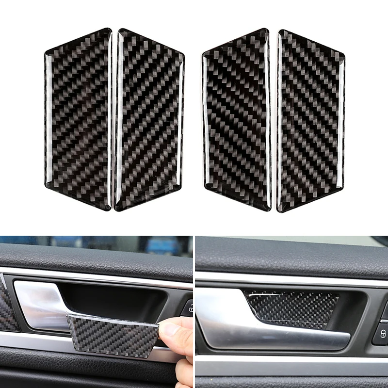 

Real Carbon Fiber Car Interior Door Handle Panel Door Bowl Cover Trim For VW Touareg 2011 - 2018