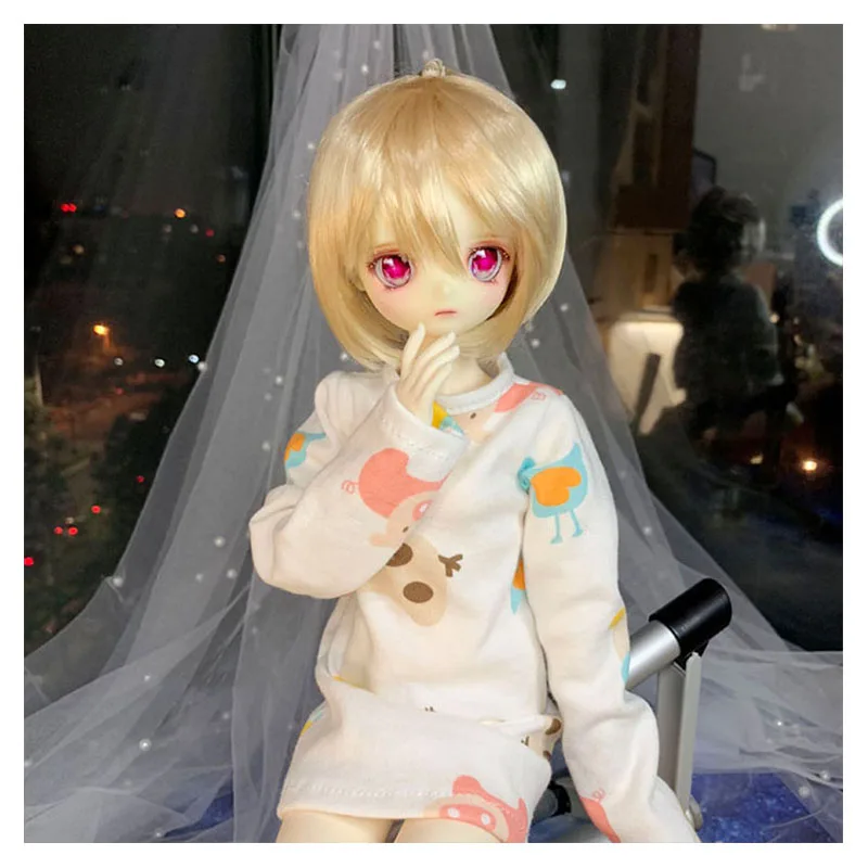 1/4 1/6 BJD long shirts with print cute tops for 1/4 1/6 BJD doll clothes doll accessories loose style