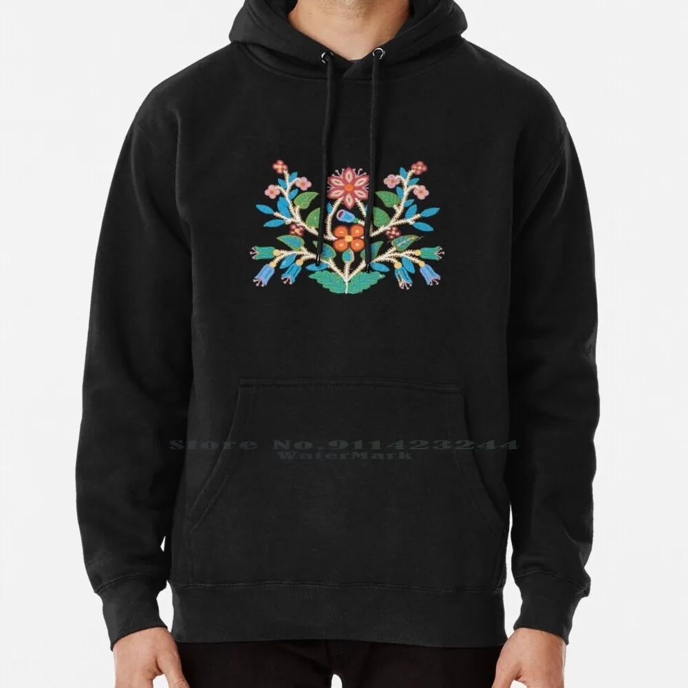 

Mitch Case Hoodie Sweater 6xl Cotton Metis Beadwork Mitch Case Metis Artisan American Floral Beadwork Ojibwe Flower Electronic