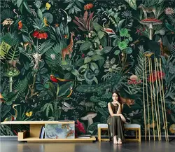 custom Southeast Asia Animal World Monkey Wallpapers for living room decor Trees Wallpaper 3D Tiger Lion Mural home decoration