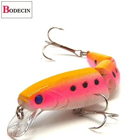 Multi Abschnitt Meer Bass Harte Angelköder 3D Augen 1PCS Wobbler Minnow Swimbait Gefälschte Harte Köder Künstliche Wobbler Karpfen Tackle