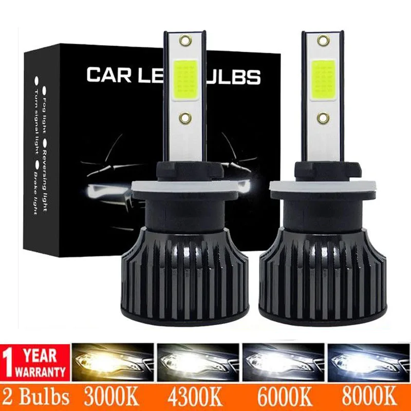 

2pcs 80W 12000LM Car Haedlight H4 Hi Lo H7 H1 H3 LED H8 H9 H11 HB3 HB4 9005 9006 3000K 6000K 8000K Auto fog Light 12V LED Bulb