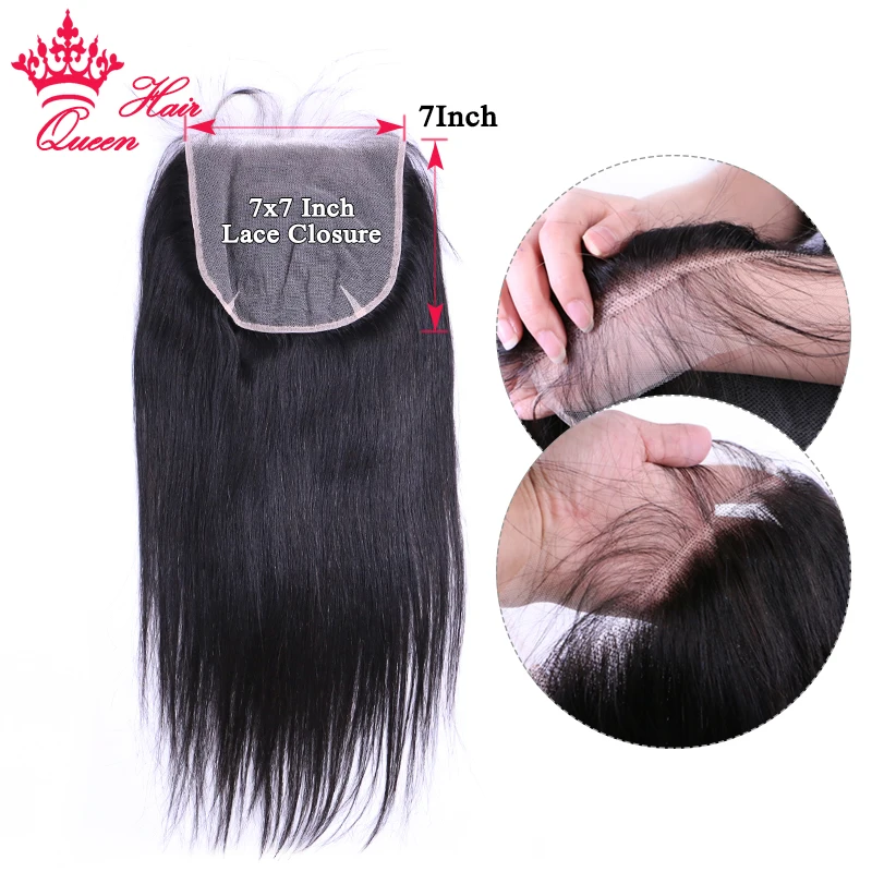 

7x7 Lace Closure Brazilian Straight Hair Top Swiss Lace Closure Virgin Human Raw Hair Lace Closure Queen Hair Products