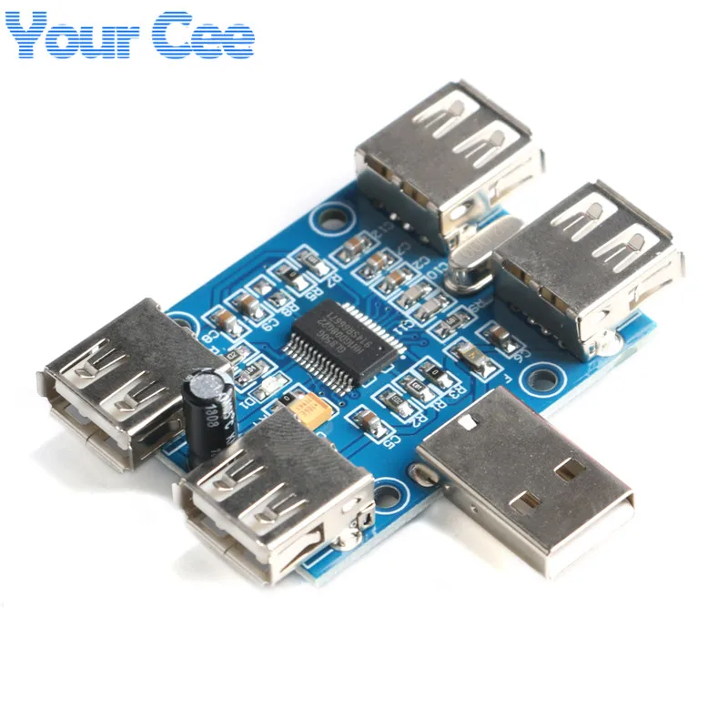 2/1pc DC 5V USB HUB USB2.0 Hub Concentrator 4-Female USB Expansion Board Module Four USB Expansion Interface 4-port Controller