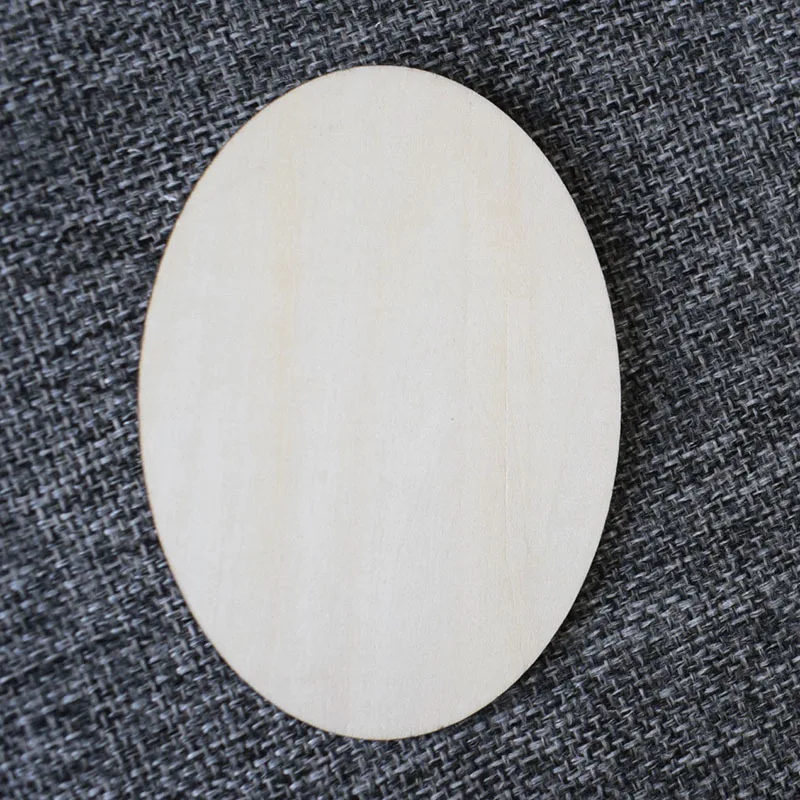 50pcs 10x7cm Oval shape wood plaques blank wood craft for Party Decorations Home Decoration