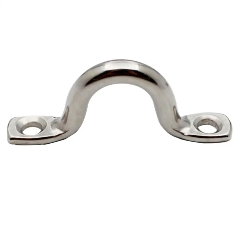 Stainless Steel 316 Wire Eye Straps Saddle Clip Boat Yacht Ship Marine Plate Staple Ring Hook Handle Doorknob