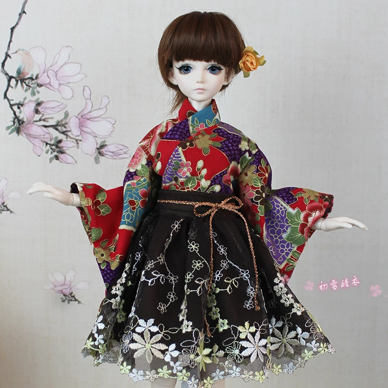 1/6 1/4 1/3 BJD Accessories doll clothing  Japanese kimono yukata + skirt for BJD/SD,not include doll,shoes,wig and other E2495A