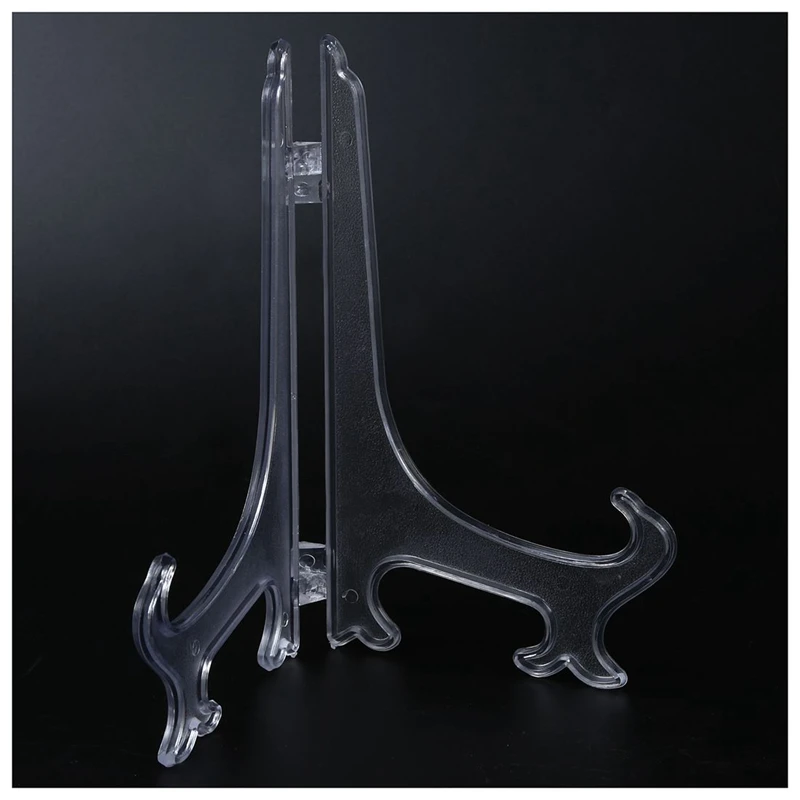 Transparent 7" Display Easel Stand Plate Bowl Picture Frame Photo Pedestal Holder