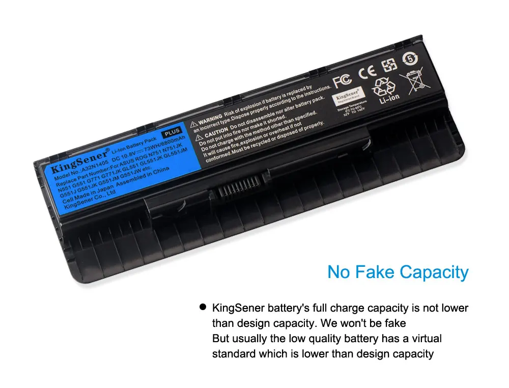 KingSener A32N1405 Laptop Battery for ASUS ROG N551 N751 N751JK G551 G771 G771JK GL551 GL551JK GL551JM G551J G551JK G551M G551JW