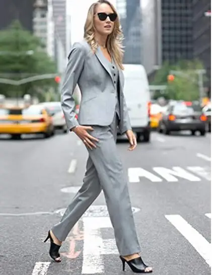 Women's Business Suits, Blazer Jacket, Trousers, Vest Suit Set, Lady Pantsuits, Autumn, 3 Pcs