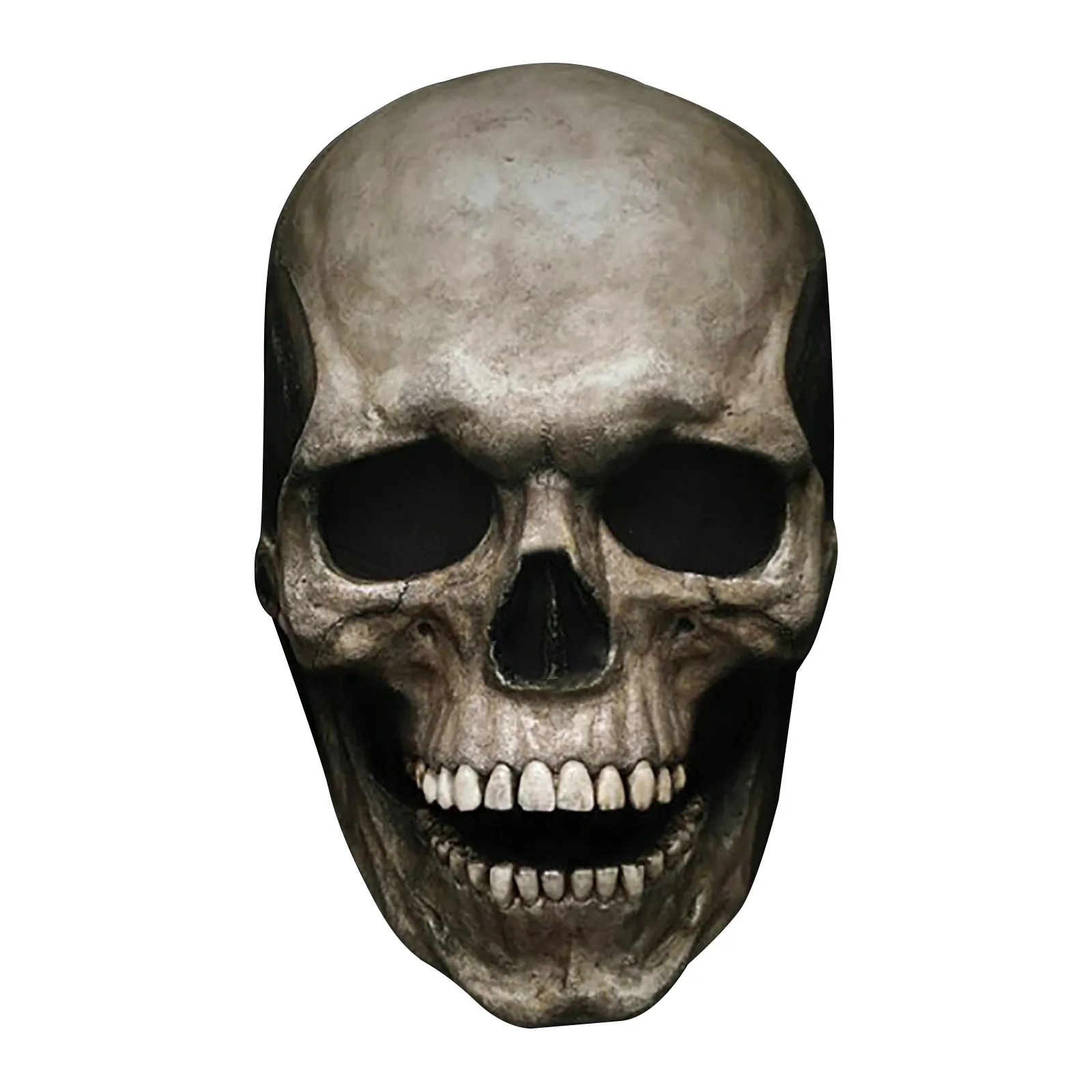 Full Head Skull Mask Halloween Horror Helmet Movable Jaw Decoration Scary Props Horror Costume Movable Jaw Decoration Headgear