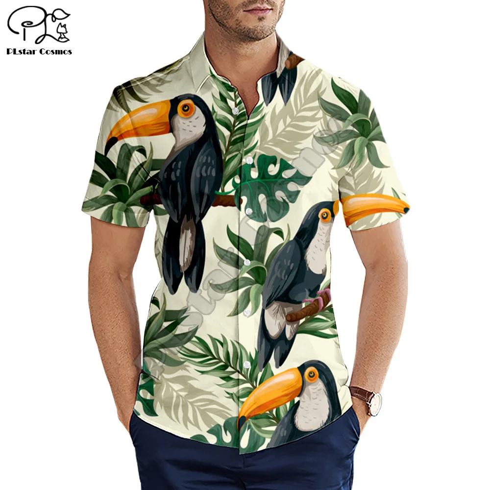 PLstar Cosmos-camisas hawaianas de playa, pulóver 3D con estampado de fruta, camiseta de manga corta, informal, N8