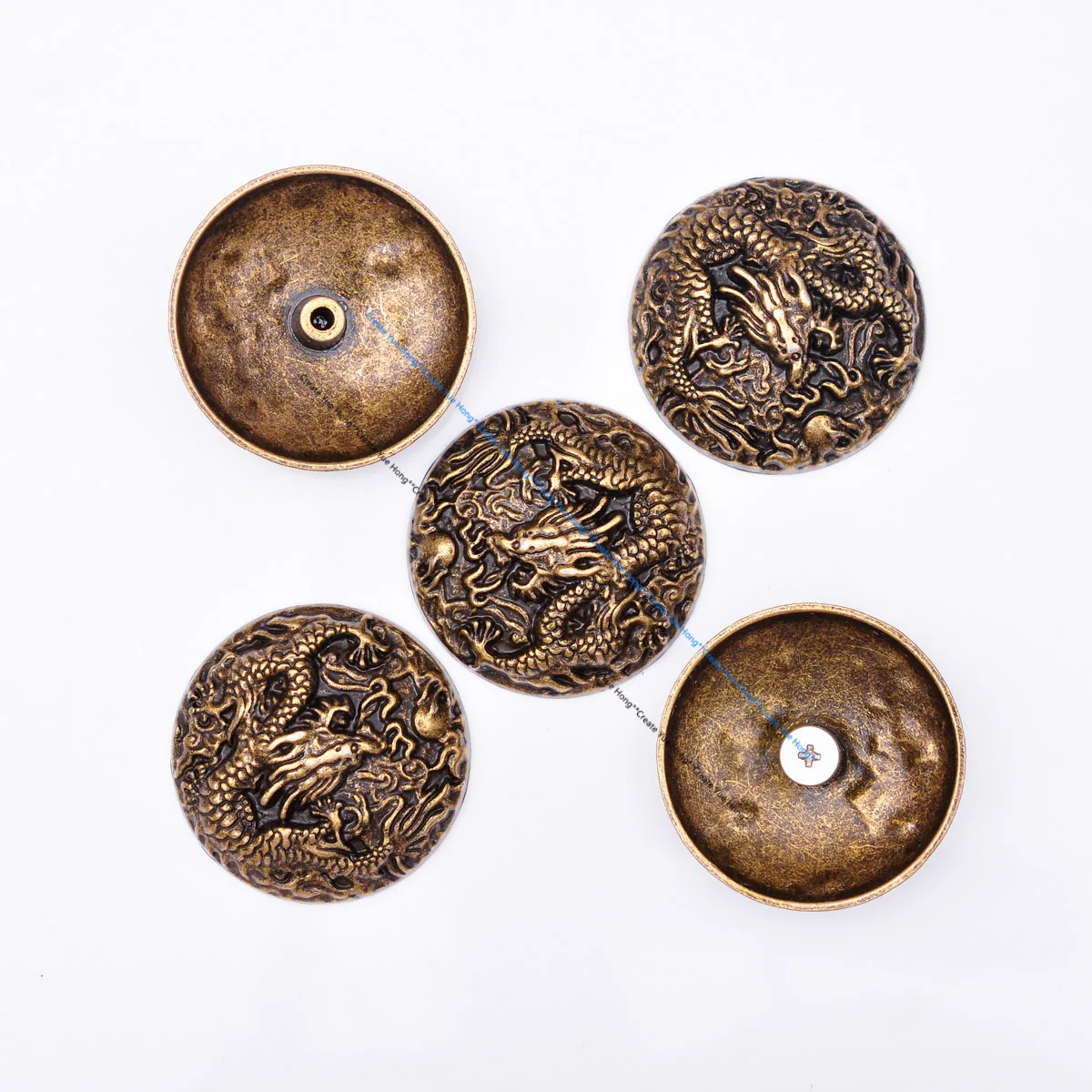 6x 35mm BIG Heavy Sturdy Antique Brass Chinese Dragon Concho Buttons For DIY Leathercraft Handmade Wallet Belt Accessories