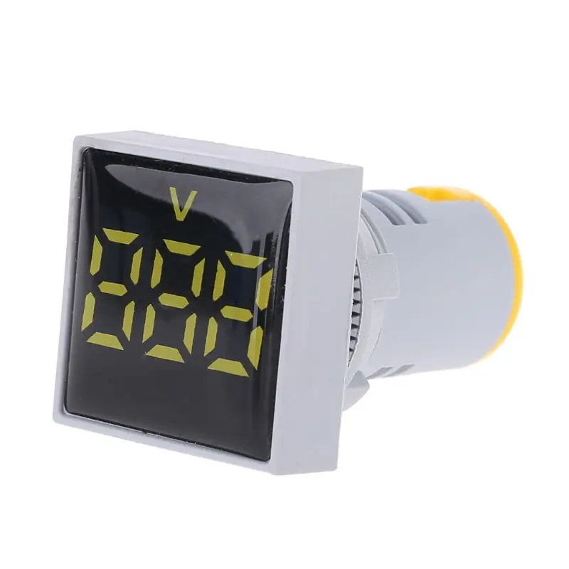 Square Voltmeter AC 20-500V Volt Meter Panel LED Digital Voltage Indicator Light 22mm