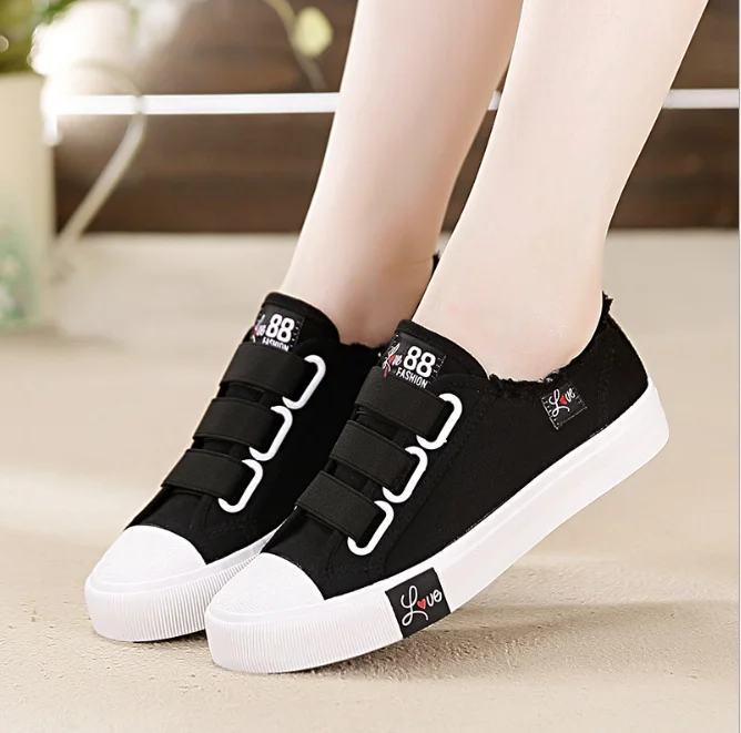 New autumn new canvas shoes women's shoes pink sneakers junior high school students breathable board shoes single shoes