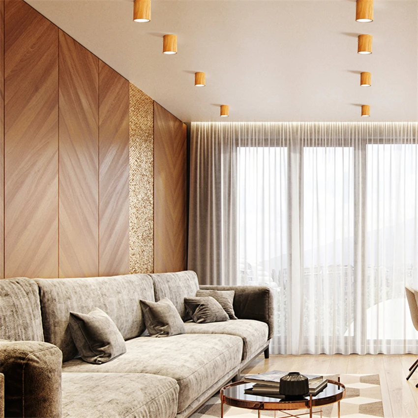 Nordic Ins Wind Solid Wood Led Ceiling Lights Home Living Room Corridor Aisle Ceiling Lamps Bedroom