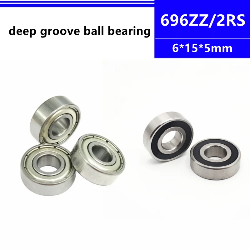 500pcs 696ZZ 696-2RS deep groove ball bearing 6x15x5 mm miniature ball bearing 6*15*5 mm 696-2Z 696Z 696RS 696 R-1560 ZZ