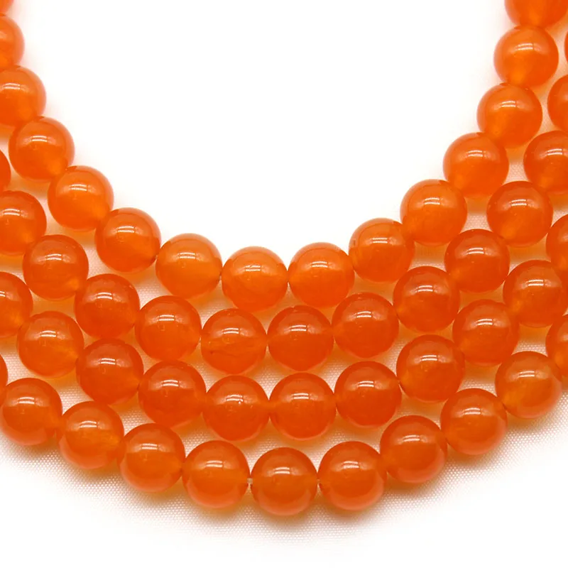 Natural Stone AAA Orange Chalcedony Jades Beads Loose Spacer Beads For Jewelry Making DIY Fashion Bracelet 15\