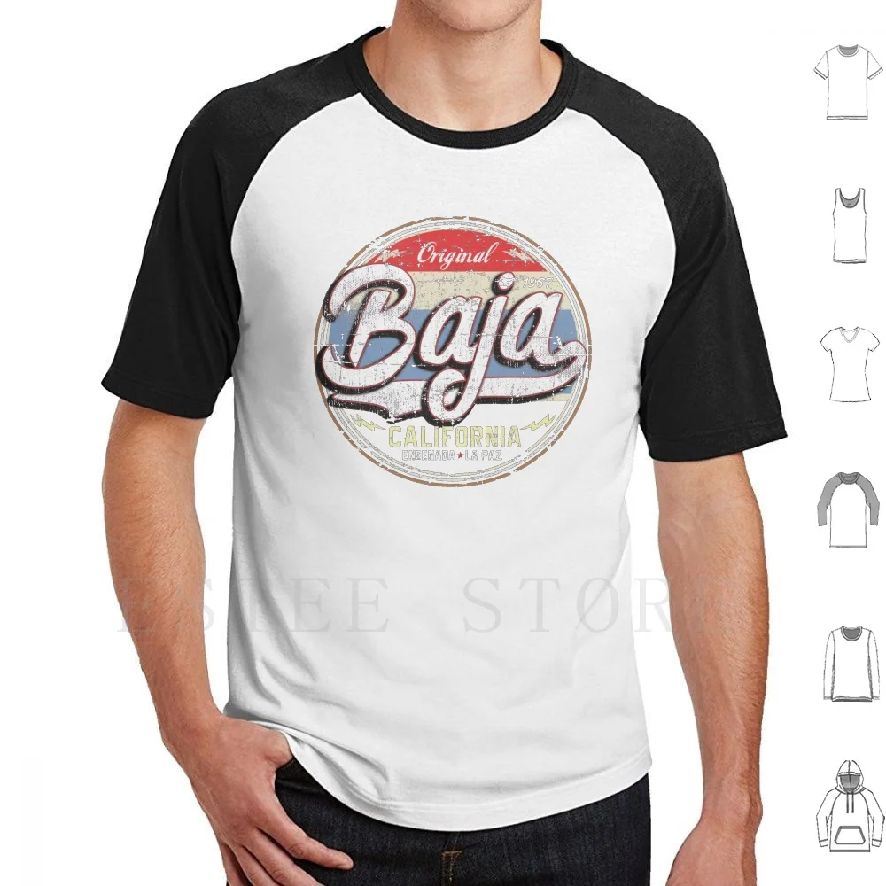 Baja California-1000 Miles Ensenada La Paz Camiseta DIY Tamanho Grande 100% Algodão Baja 1000 Baja Baja Califórnia Deserto Corrida