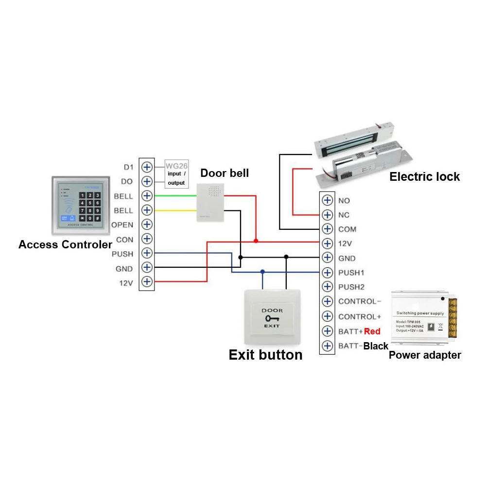 DC 12V Vocal Chime Wired Doorbell For Office Home Access Control System Wired Door Bell