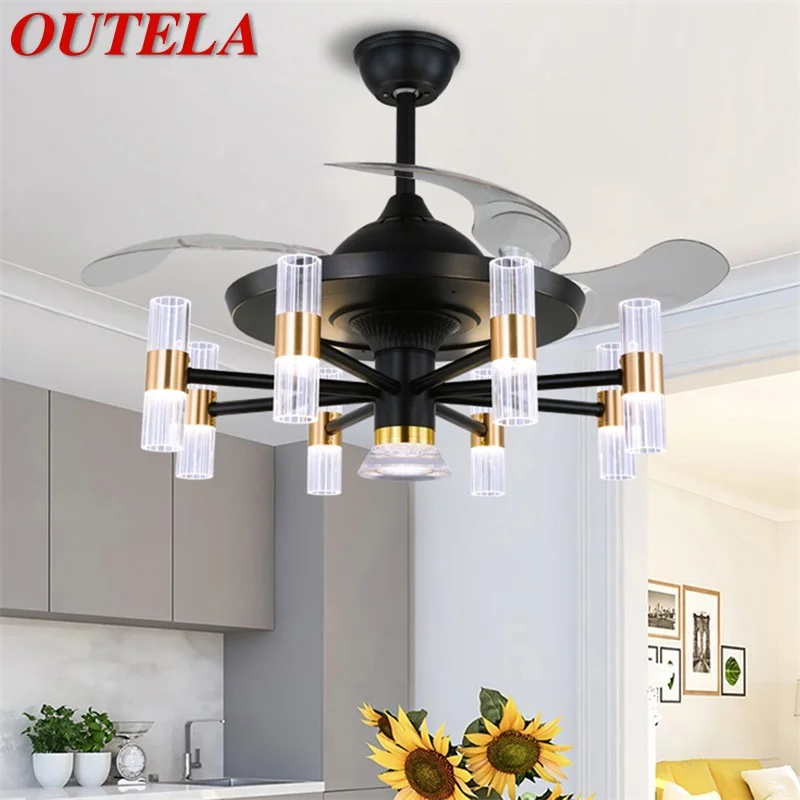 

OUTELA Modern Ceiling Light With Fan Remote Control 220V 110V LED Fixtures Home Decorative For Living Room Bedroom Restaurant